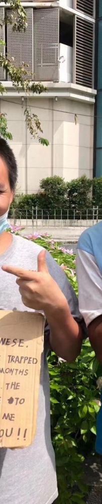 这两个中国人，因为封城的缘故，他们全家还有小孩在makati流浪多时 ，睡在路边大树下
